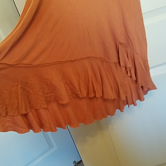 Uo Truly Madly Deeply peplum ruffle orange tank - Picture 7 of 7